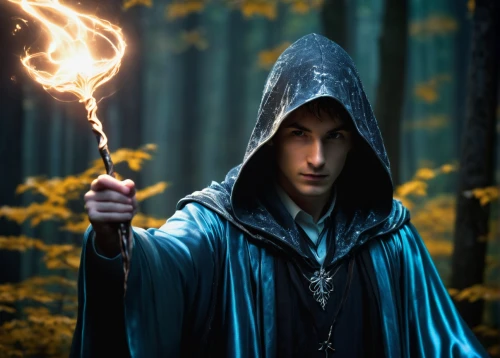 flickering flame,hooded man,dodge warlock,wizard,mage,grimm reaper,magic grimoire,the wizard,magus,summoner,sorceress,igniter,candlemaker,fire artist,play escape game live and win,the ethereum,jrr tolkien,wizards,spell,massively multiplayer online role-playing game,Illustration,Japanese style,Japanese Style 13
