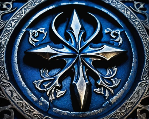 triquetra,iron door,fleur de lis,fleur-de-lis,shield,compass rose,portal,the order of the fields,motifs of blue stars,mod ornaments,heraldic shield,escutcheon,wind rose,door knocker,ship's wheel,magic grimoire,skyrim,church door,runes,amulet,Illustration,Realistic Fantasy,Realistic Fantasy 46