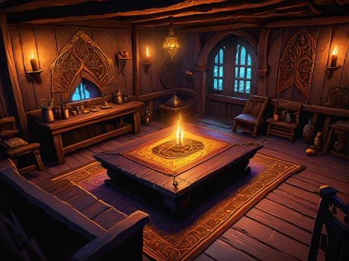 candlemaker,collected game assets,fireplaces,apothecary,tavern,hearth,fireplace,witch's house,candlelights,ornate room,fireside,woodwork,devilwood,wood-burning stove,candle wick,candlelight,cabin,fire place,warm and cozy,wooden mockup,Illustration,Children,Children 01