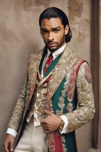 african american male,hamilton,rose png,frock coat,a black man on a suit,suit of spades,aristocrat,prince,napoleon iii style,mohammed ali,matador,black businessman,lando,wedding suit,conquistador,bridegroom,imperial coat,drake,cravat,men's suit,Photography,Realistic