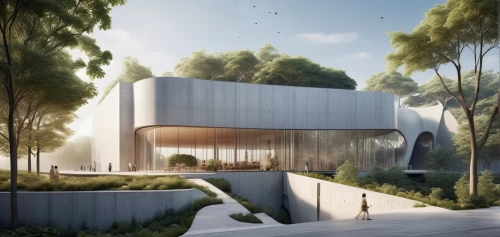 futuristic art museum,modern house,archidaily,dunes house,modern architecture,3d rendering,futuristic architecture,school design,arq,cubic house,athens art school,residential house,cube house,contemporary,exposed concrete,render,mid century house,eco-construction,kirrarchitecture,modern building,Photography,General,Realistic