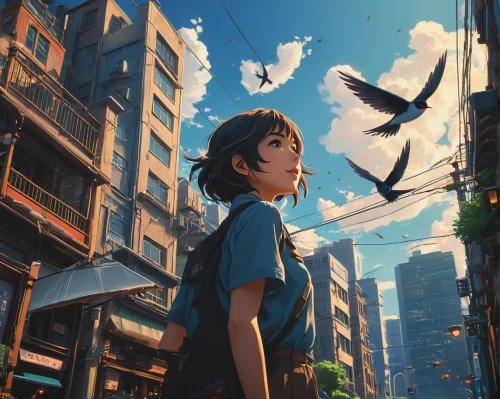 studio ghibli,sky butterfly,flying girl,butterflies,world digital painting,chasing butterflies,isolated butterfly,flying seeds,butterfly effect,butterfly background,butterfly day,fluttering,ginza,butterfly,flying birds,bird kingdom,kite,dream world,white butterflies,kites,Photography,General,Fantasy