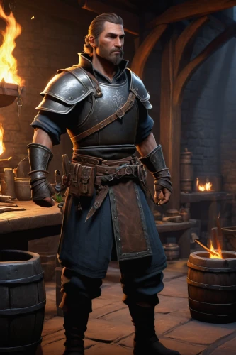blacksmith,dwarf cookin,dwarf sundheim,witcher,grog,massively multiplayer online role-playing game,male character,dane axe,keg,cullen skink,barbarian,dwarves,collected game assets,mercenary,dwarf,tinsmith,tyrion lannister,smouldering torches,broadaxe,haighlander,Art,Classical Oil Painting,Classical Oil Painting 20