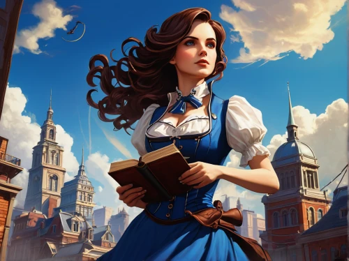 librarian,game illustration,fantasy portrait,sci fiction illustration,fantasy picture,girl in a historic way,mystery book cover,fantasy art,fairy tale character,venetia,book cover,fairy tale icons,girl studying,virginia sweetspire,alice,cg artwork,world digital painting,steampunk,clockmaker,bookkeeper,Art,Classical Oil Painting,Classical Oil Painting 31