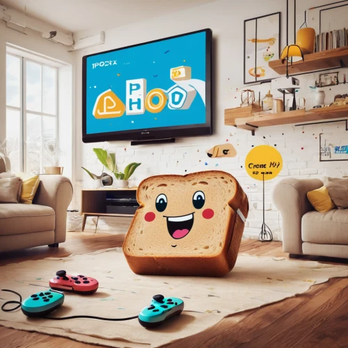 danbo cheese,android tv game controller,wii u,bean bag chair,home game console accessory,wii accessory,nintendo switch,potato bread,game console,video game console,danboard,gamepad,television accessory,game consoles,video game controller,smart tv,sandwich toaster,jam bread,gaming console,nintendo,Illustration,Vector,Vector 21