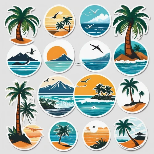 palm tree vector,summer icons,ice cream icons,fruits icons,circle icons,palmtrees,set of icons,icon set,fruit icons,icon pack,palm trees,vector images,coconut trees,drink icons,summer clip art,badges,leaf icons,mail icons,palm silhouettes,website icons,Unique,Design,Sticker