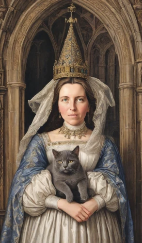 gothic portrait,cat european,portrait of christi,cat portrait,portrait of a girl,portrait of a woman,cat sparrow,cat image,cat,woman holding pie,victorian lady,figaro,tudor,girl in a historic way,cinderella,the prophet mary,child portrait,the hat of the woman,domestic long-haired cat,the cat,Digital Art,Comic