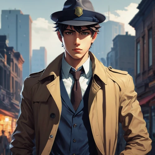 detective,trench coat,inspector,police uniforms,overcoat,officer,policeman,police officer,investigator,spy visual,holmes,yukio,a uniform,police hat,game illustration,white-collar worker,traffic cop,sherlock holmes,navy suit,bellboy,Art,Classical Oil Painting,Classical Oil Painting 10