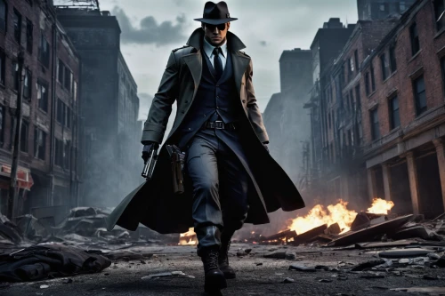 overcoat,frock coat,top hat,detective,gunfighter,gentlemanly,a black man on a suit,trench coat,chimney sweeper,de ville,guy fawkes,black city,black hat,spy,stovepipe hat,walking man,suit of spades,cordwainer,inspector,white-collar worker,Illustration,Japanese style,Japanese Style 09