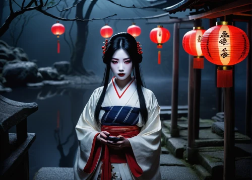 geisha,geisha girl,japanese art,red lantern,chinese art,shinto,japanese culture,lanterns,katana,oriental princess,zui quan,oriental painting,oriental girl,mid-autumn festival,japanese lantern,xun,goki,japanese woman,world digital painting,spring festival,Illustration,Black and White,Black and White 09