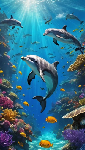 dolphin background,oceanic dolphins,underwater background,ocean background,bottlenose dolphins,dolphins in water,aquarium inhabitants,dolphins,aquarium,cetacea,aquarium decor,underwater landscape,dolphin-afalina,acquarium,underwater world,dolphinarium,aquatic animals,dolphin fish,porpoise,sea mammals,Conceptual Art,Sci-Fi,Sci-Fi 01