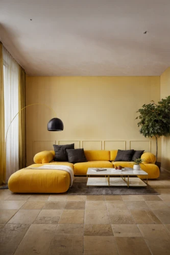 ceramic floor tile,chaise lounge,search interior solutions,yellow wallpaper,livingroom,living room,sitting room,interior modern design,flooring,wood flooring,contemporary decor,floor tiles,yellow wall,seating furniture,soft furniture,laminate flooring,home interior,tile flooring,interior design,interior decoration