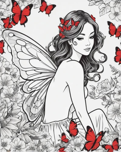 red butterfly,vanessa (butterfly),cupido (butterfly),butterfly clip art,julia butterfly,flower fairy,butterfly background,butterfly floral,butterflies,janome butterfly,passion butterfly,butterfly,faerie,hesperia (butterfly),fairy queen,ulysses butterfly,coloring page,butterfly day,faery,butterfly vector,Illustration,Vector,Vector 01