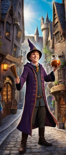 hamelin,hatter,the pied piper of hamelin,town crier,ringmaster,wizard,fairy tale character,magical adventure,count,magistrate,dodge warlock,geppetto,ratatouille,magician,fluyt,3d fantasy,the wizard,disney character,merchant,candle wick,Illustration,Abstract Fantasy,Abstract Fantasy 23