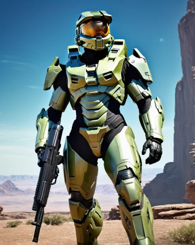 halo,spartan,erbore,boba fett,alien warrior,military robot,patrols,sci fi,medium tactical vehicle replacement,patrol,tau,mesa,desert background,io,scarab,microsoft xbox,war machine,armored animal,dreadnought,armored,Illustration,Realistic Fantasy,Realistic Fantasy 10