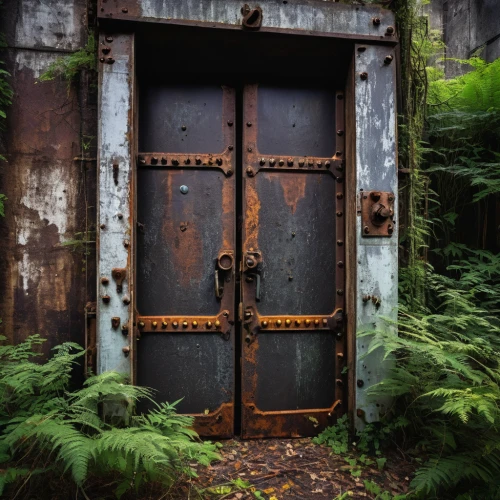 rusty door,iron door,steel door,old door,creepy doorway,doors,wooden door,disused,rusting,the door,open door,rusted,garden door,derelict,industrial security,door,abandoned places,urbex,metallic door,lost places,Illustration,Black and White,Black and White 26