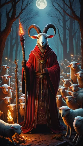 wolf in sheep's clothing,the sheep,krampus,dodge warlock,jester,goatflower,year of the rat,counting sheep,wool sheep,the good shepherd,pagan,bombyx mori,danse macabre,sheep shearer,shoun the sheep,sheep,pied piper,candlemaker,prejmer,male sheep,Art,Artistic Painting,Artistic Painting 25