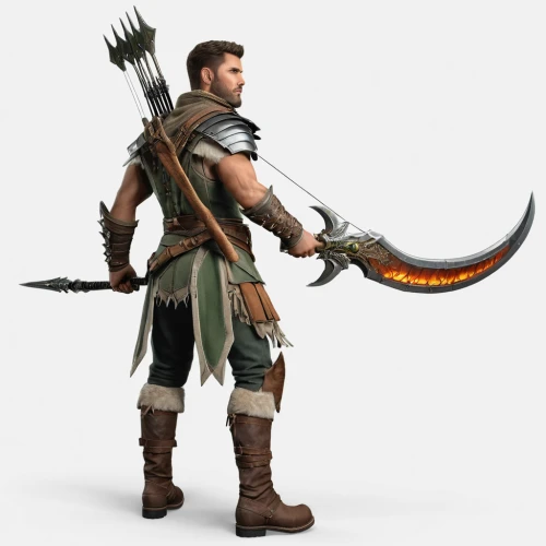 dane axe,barbarian,fantasy warrior,scabbard,male character,bow and arrows,mercenary,massively multiplayer online role-playing game,male elf,ranged weapon,longbow,throwing axe,archer,lone warrior,heroic fantasy,dwarf sundheim,serrated blade,game character,bow and arrow,swordsman,Photography,General,Realistic