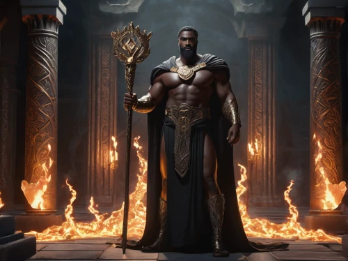 cent,dark elf,torch-bearer,greek god,the ruler,imperator,figure of justice,god of thunder,warlord,pharaoh,biblical narrative characters,scales of justice,heroic fantasy,king david,thymelicus,elaeis,moor,emperor,pillar of fire,pharaonic,Illustration,Realistic Fantasy,Realistic Fantasy 21