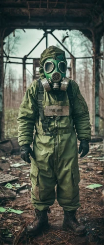 gas mask,chernobyl,lost in war,war monkey,war correspondent,poison gas,pripyat,hazmat suit,paratrooper,eod,respirator,fuze,post apocalyptic,combat medic,monkey soldier,patrol,protective suit,war,paintball equipment,protective clothing,Illustration,Vector,Vector 17