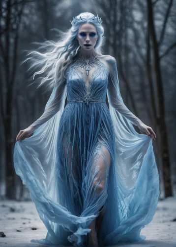 the snow queen,ice queen,blue enchantress,ice princess,winterblueher,suit of the snow maiden,white rose snow queen,white walker,elsa,fantasy woman,eternal snow,fantasy picture,father frost,fantasy art,sorceress,the enchantress,fairy queen,frozen,heroic fantasy,faerie,Photography,Artistic Photography,Artistic Photography 04