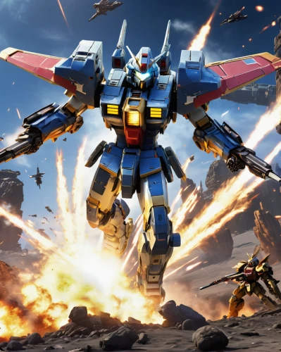 gundam,iron blooded orphans,mg f / mg tf,transformers,topspin,heavy object,mg j-type,robot combat,sky hawk claw,bumblebee,conquest,destroy,thunderbolt,background image,afterburner,air combat,blast,fighter destruction,blue angels,prowl,Illustration,Realistic Fantasy,Realistic Fantasy 14