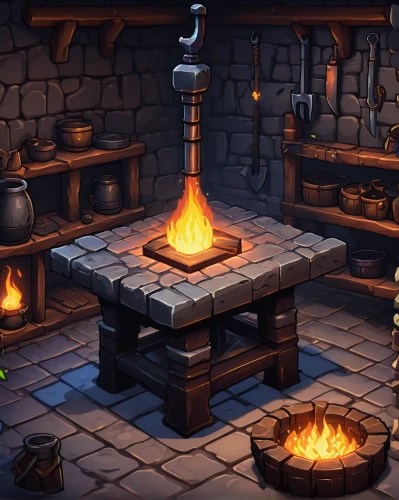 hearth,tavern,blacksmith,fireplaces,fireplace,fire place,wood-burning stove,collected game assets,fireside,tinsmith,forge,wood stove,log fire,castle iron market,candlemaker,cauldron,stone oven,apothecary,charcoal kiln,fire bowl,Conceptual Art,Daily,Daily 15