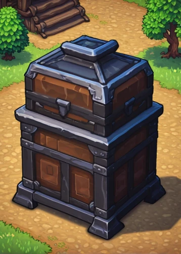 treasure chest,music chest,cannon oven,attache case,courier box,wine barrel,tavern,steamer trunk,wood doghouse,savings box,castle iron market,store icon,storage cabinet,stone oven,treasure house,chicken coop,vending cart,mail box,a chicken coop,log cabin,Illustration,Paper based,Paper Based 08