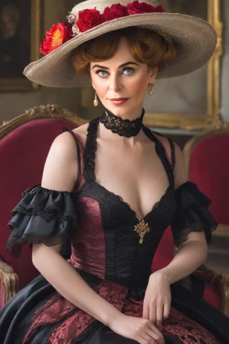 victorian lady,victorian style,victorian fashion,the victorian era,the hat of the woman,the hat-female,victorian,black hat,woman's hat,beautiful bonnet,queen of hearts,red hat,elizabeth i,ladies hat,emile vernon,the carnival of venice,lady in red,venetia,downton abbey,queen anne,Photography,Realistic