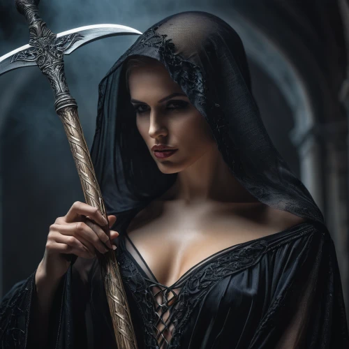 gothic woman,gothic portrait,sorceress,gothic fashion,dark gothic mood,the witch,vampire woman,gothic style,gothic dress,witch,gothic,witches,priestess,celebration of witches,witch broom,vampire lady,scythe,the enchantress,dark angel,fantasy woman,Photography,General,Fantasy