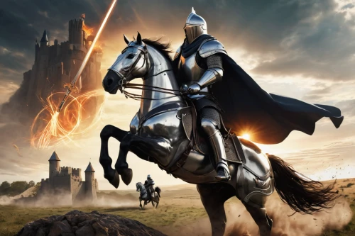 heroic fantasy,excalibur,massively multiplayer online role-playing game,bronze horseman,horseman,crusader,camelot,fantasy picture,castleguard,knight,fantasy art,bach knights castle,king arthur,knight armor,paladin,cavalry,knight festival,alaunt,joan of arc,knight tent,Conceptual Art,Sci-Fi,Sci-Fi 24