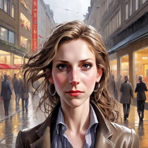 city ​​portrait,world digital painting,sci fiction illustration,the girl's face,the girl at the station,pedestrian,a pedestrian,girl in a long,woman thinking,female doctor,woman face,mystery book cover,woman walking,girl walking away,young woman,romantic portrait,portrait background,game illustration,artist portrait,women's novels,Digital Art,Comic