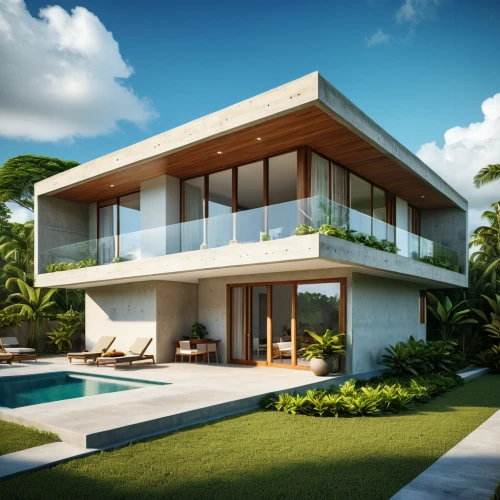 tropical house,modern house,3d rendering,holiday villa,mid century house,luxury property,florida home,pool house,modern architecture,tropical greens,dunes house,render,landscape design sydney,luxury home,smart home,beautiful home,landscape designers sydney,smart house,house shape,modern style,Photography,General,Realistic