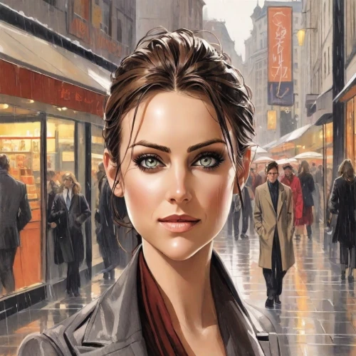 world digital painting,city ​​portrait,sci fiction illustration,woman shopping,a pedestrian,the girl at the station,woman walking,the girl's face,fashion vector,pedestrian,young woman,woman thinking,girl walking away,woman at cafe,romantic portrait,girl in a long,katniss,shopper,oil painting on canvas,shopping icon,Digital Art,Comic