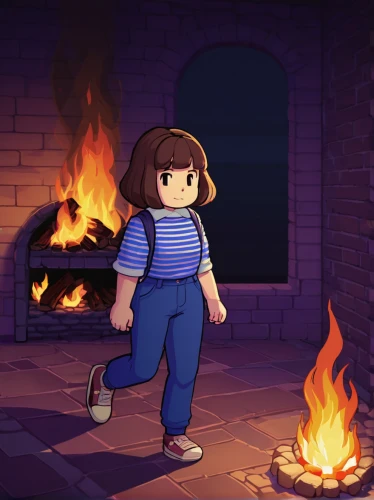 chara,fire background,campfire,adventure game,fireplace,campfires,burning hair,camp fire,burning house,fireside,pines,real marshmallow,burned out,fires,s'more,dandelion hall,grill,warmth,kitchen fire,fire land,Art,Classical Oil Painting,Classical Oil Painting 23