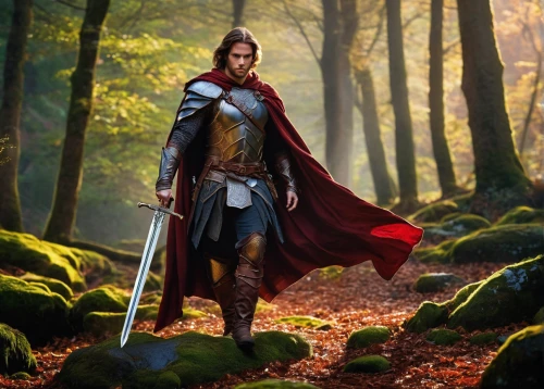 king arthur,god of thunder,heroic fantasy,thor,norse,aaa,thorin,lone warrior,digital compositing,male elf,fantasy picture,fantasy warrior,the roman centurion,biblical narrative characters,the wanderer,the warrior,massively multiplayer online role-playing game,hooded man,cleanup,templar,Photography,General,Commercial