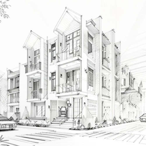 new housing development,facade painting,apartment building,house drawing,207st,townhouses,apartments,build by mirza golam pir,kirrarchitecture,residential building,facade insulation,appartment building,facade panels,multistoreyed,an apartment,apartment house,housing,residences,block of flats,apartment buildings,Design Sketch,Design Sketch,Pencil Line Art