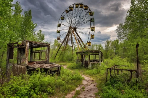 chernobyl,pripyat,prater,high wheel,ferris wheel,abandoned places,wheel,rim of wheel,amusement park,big wheel,wagon wheel,lostplace,fairground,abandonded,post-apocalyptic landscape,old wheel,theme park,abandoned,lost places,lost place,Illustration,Paper based,Paper Based 24