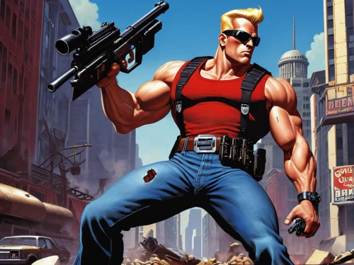 steve rogers,neo geo,action hero,shooter game,cable,brock coupe,muscle man,retro cartoon people,fallout4,ironworker,red super hero,moc chau hill,muscle icon,blue-collar worker,botargo,damme,game art,marvel comics,cleanup,mercenary,Illustration,American Style,American Style 05