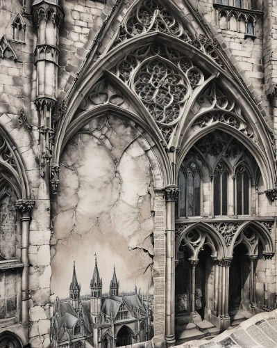 gothic architecture,medieval architecture,haunted cathedral,gothic church,hogwarts,buttress,gothic style,gothic,notre-dame,notre dame,metz,cathedral,reims,chalk drawing,portcullis,medieval,hall of the fallen,nidaros cathedral,york,3d fantasy,Photography,General,Realistic