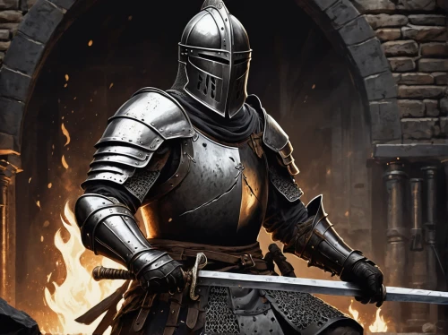 knight armor,crusader,knight,templar,blacksmith,iron mask hero,knight festival,paladin,armored,wall,joan of arc,castleguard,medieval,knight tent,heavy armour,cleanup,armor,armour,king arthur,centurion,Illustration,Black and White,Black and White 34