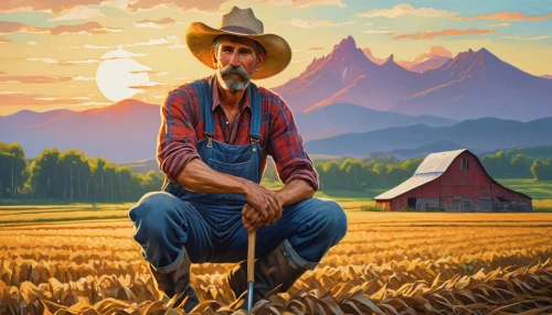 farmer,farmworker,american frontier,western,montana,farmers,agriculture,straw hat,western film,the country,seed wheat,john day,agroculture,farmer in the woods,sprouted wheat,western riding,pilgrim,woman of straw,straw field,grain harvest,Illustration,Retro,Retro 03