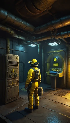 fallout shelter,mining facility,sci fi surgery room,hazmat suit,research station,chemical container,engine room,chemical laboratory,fallout4,aquanaut,compactor,moon base alpha-1,laboratory oven,industries,garage,underground garage,under ground hydrant,fallout,bunker,operating room,Art,Classical Oil Painting,Classical Oil Painting 39