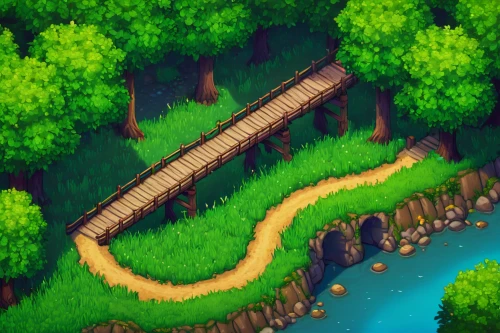 log bridge,wooden bridge,ravine,wooden track,wooden mockup,forest path,scenic bridge,hiking path,hangman's bridge,wooden path,a small waterfall,dragon bridge,chasm,a river,flowing creek,river course,stone bridge,flooded pathway,tied-arch bridge,low water crossing,Conceptual Art,Fantasy,Fantasy 03