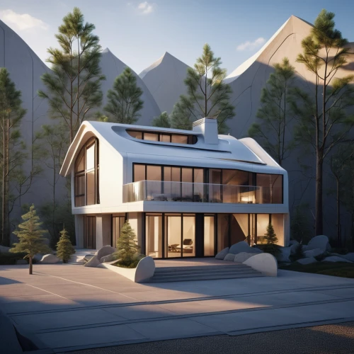 modern house,house in mountains,house in the mountains,eco-construction,3d rendering,alpine style,dunes house,timber house,modern architecture,the cabin in the mountains,mid century house,chalet,scandinavian style,house in the forest,snow house,cubic house,mountain hut,inverted cottage,folding roof,frame house,Photography,General,Realistic