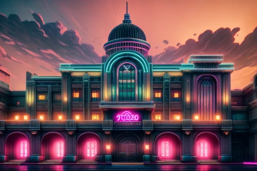 pink city,palace,hotel riviera,grand hotel,capitol,temple fade,fantasy city,movie palace,the palace,temples,colorful city,metropolis,europe palace,capitol square,nightclub,art deco,luxury hotel,pink elephant,beautiful buildings,department store