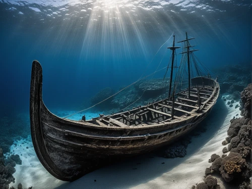 sunken boat,shipwreck,sunken ship,viking ship,ship wreck,viking ships,shipwreck beach,the wreck of the ship,abandoned boat,wooden boat,boat wreck,sea sailing ship,sunken church,sea fantasy,old wooden boat at sunrise,ghost ship,old ship,black pearl,underwater landscape,the vessel,Illustration,Black and White,Black and White 35