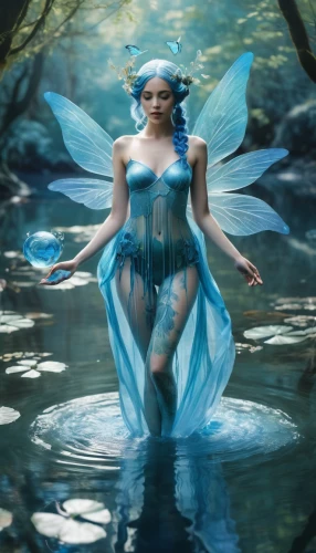 water nymph,faerie,faery,fairy queen,water-the sword lily,water lotus,blue enchantress,fairy,merfolk,fantasy picture,fae,rosa 'the fairy,fairy tale character,water rose,rusalka,ballerina in the woods,fantasy art,ulysses butterfly,fairy world,flower of water-lily,Photography,Artistic Photography,Artistic Photography 07