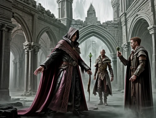 clergy,massively multiplayer online role-playing game,hall of the fallen,heroic fantasy,fantasy picture,confrontation,prejmer,game illustration,sci fiction illustration,monks,magistrate,benedictine,wizards,templar,role playing game,sepulchre,castle of the corvin,imperial coat,the abbot of olib,fantasy art