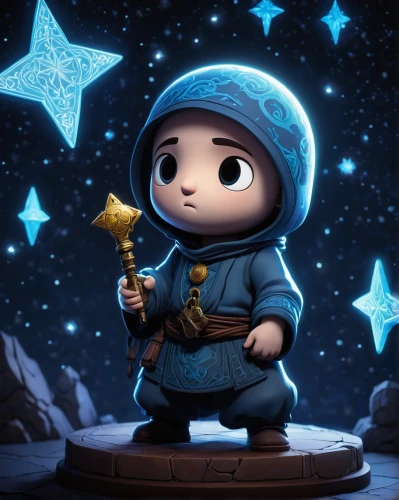 astronomer,scandia gnome,cg artwork,star of the cape,game illustration,star sky,merlin,ursa,cute cartoon character,star scatter,north star,falling star,collected game assets,blue star,starry sky,star wood,rating star,android game,edit icon,ninja star,Illustration,Paper based,Paper Based 29